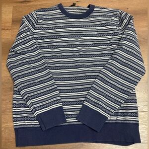 Men's Banana Republic Navy Fair Isle Cotton Sweater Size L